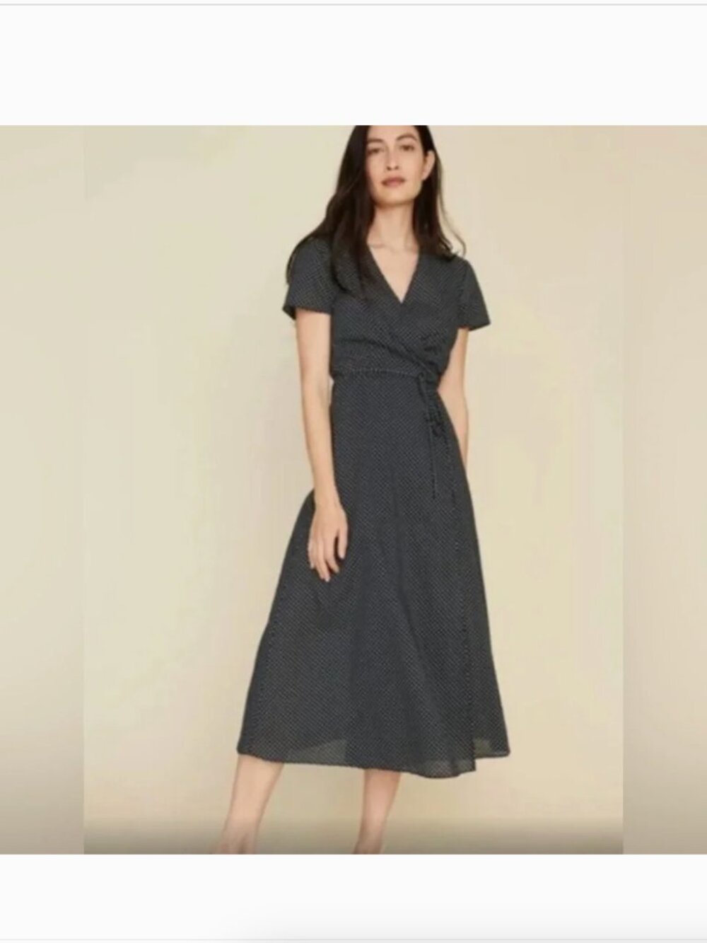 Jenni Kayne Polka Dot Wrap Dress Navy